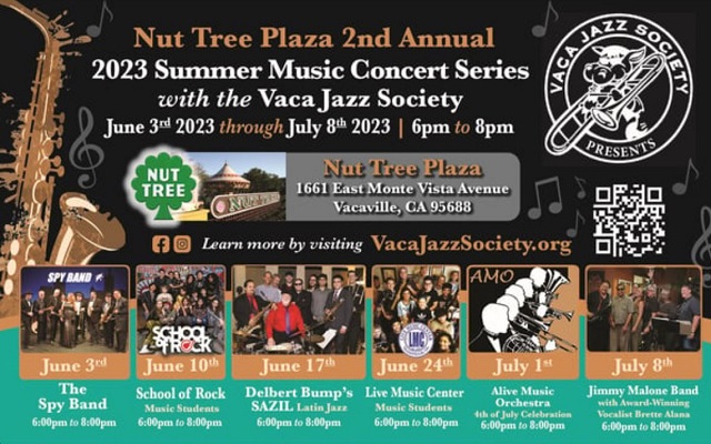 <h1 class="tribe-events-single-event-title">Vacaville: Nut Tree Plaza’s 2nd Annual ” 2023 Summer Music Concert Series” w/ Delbert Bump’s SAZIL</h1>